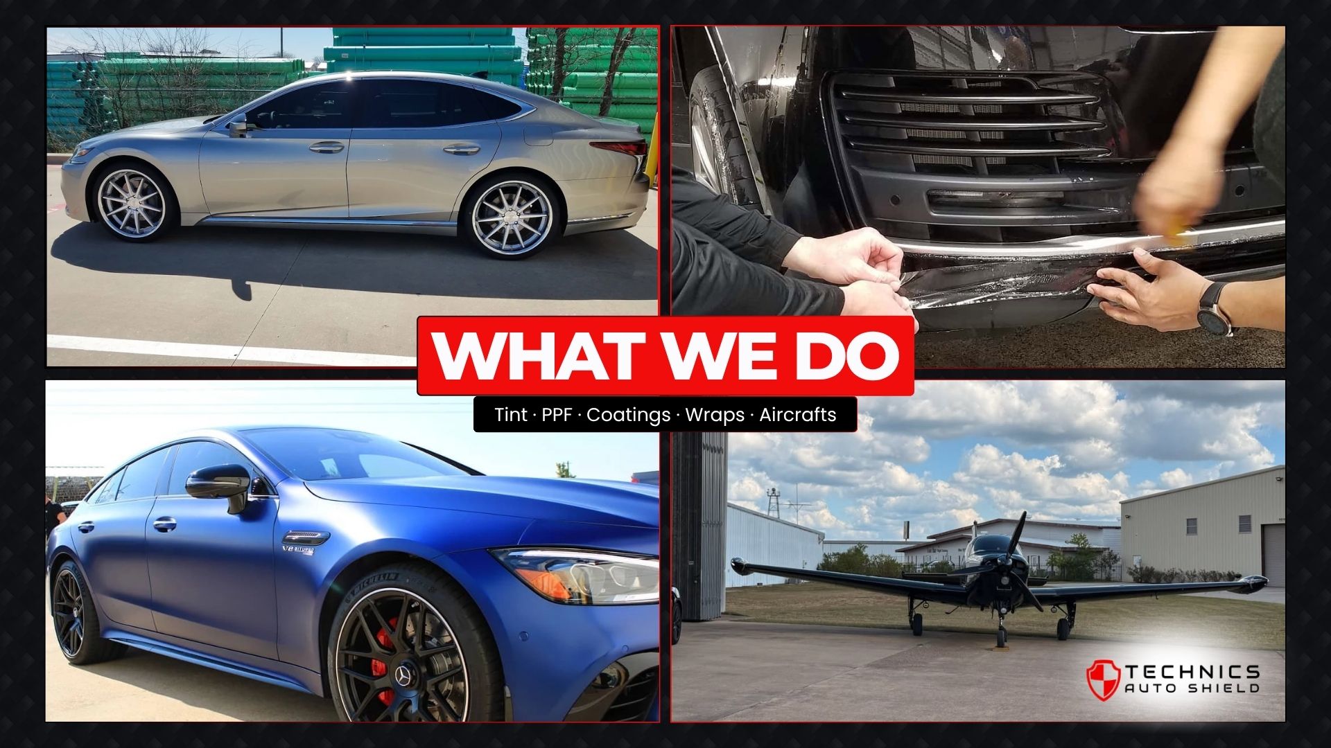 Window tint, PPF install, matte wrap, and aircraft work by Technics Auto Shield